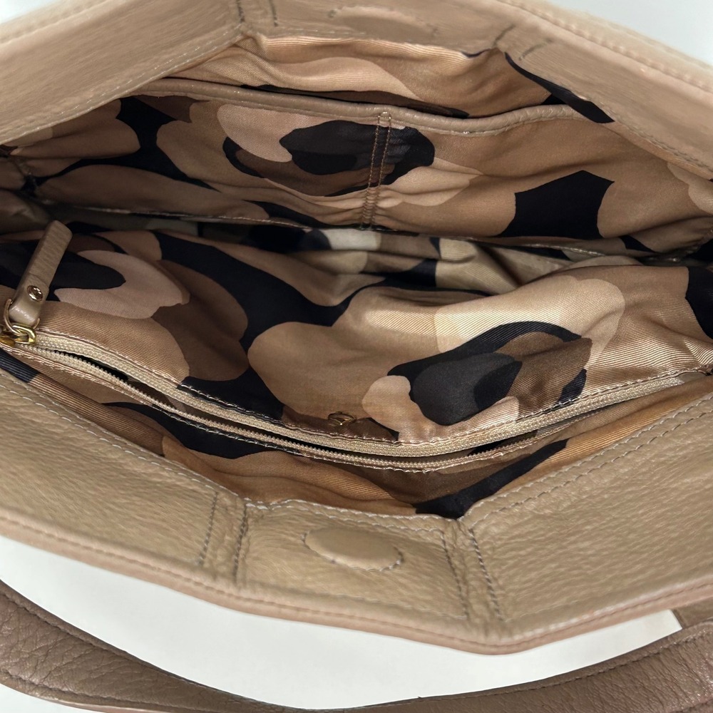 Kate Spade New York Pebbled Leather Bow Satchel Crossbody Taupe Bag - Picture 5 of 9